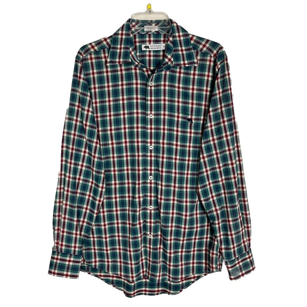 Onward Reserve Tailored Fit Plaid Button Down Long Sleeve Shirt Men's Size M‎